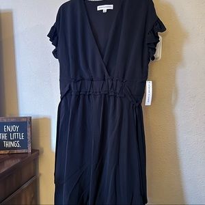 Emma & Michele Black Side Tie Dress